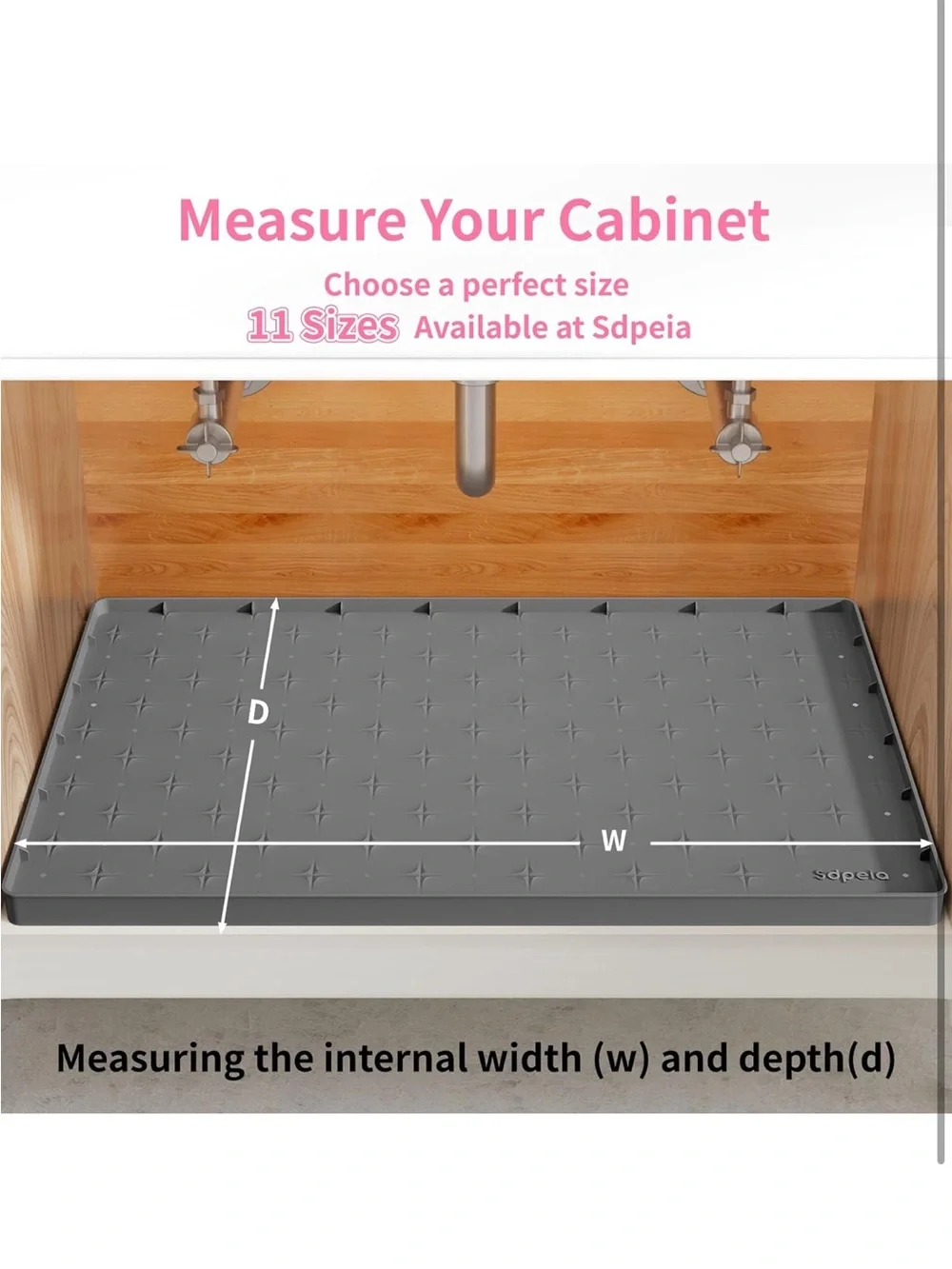 New Open Bag Gray Sdpeia Under Sink Mat 31
